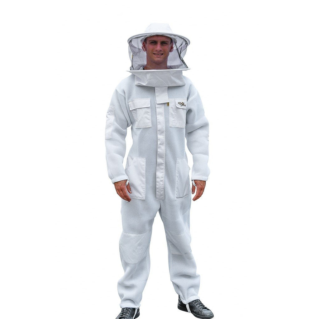 OZ ARMOUR Beekeeping Suit: Ventilated Super Cool Air Mesh with Round Brim Hat