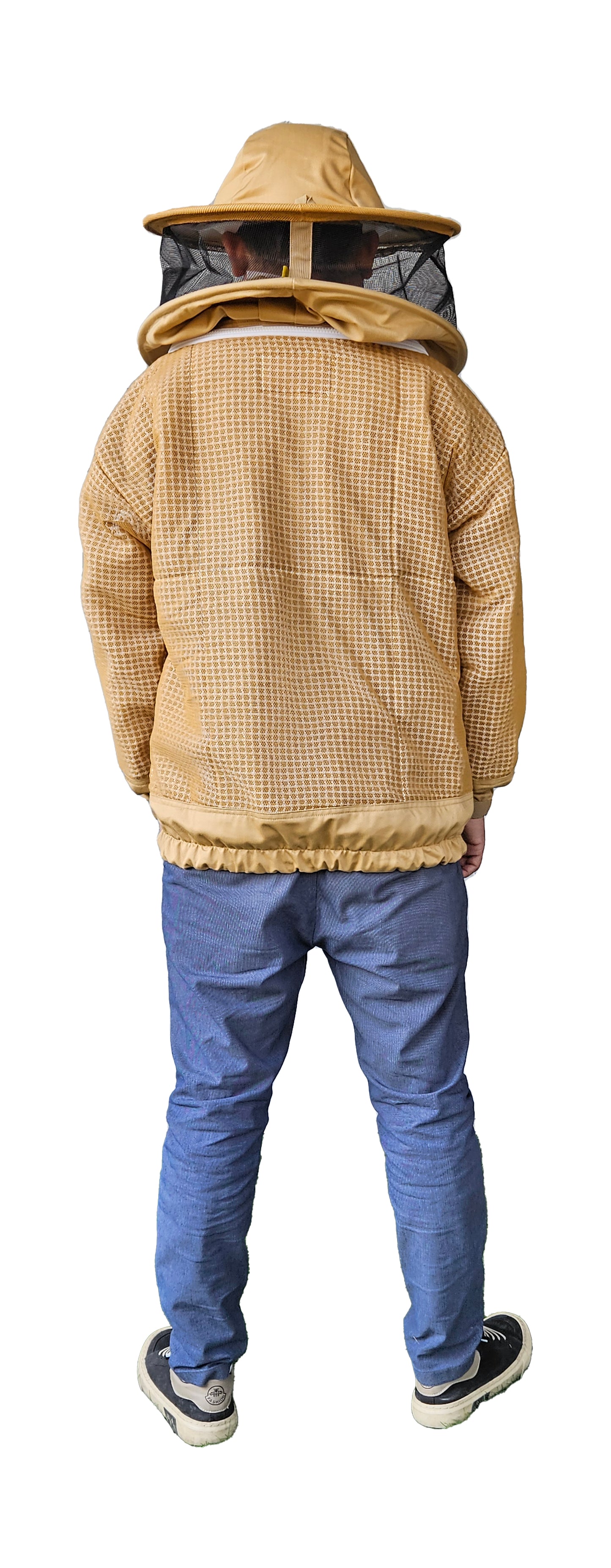 OZ ARMOUR Khaki 3 Layer Mesh Ventilated Beekeeping Jacket With Round Hat Veil