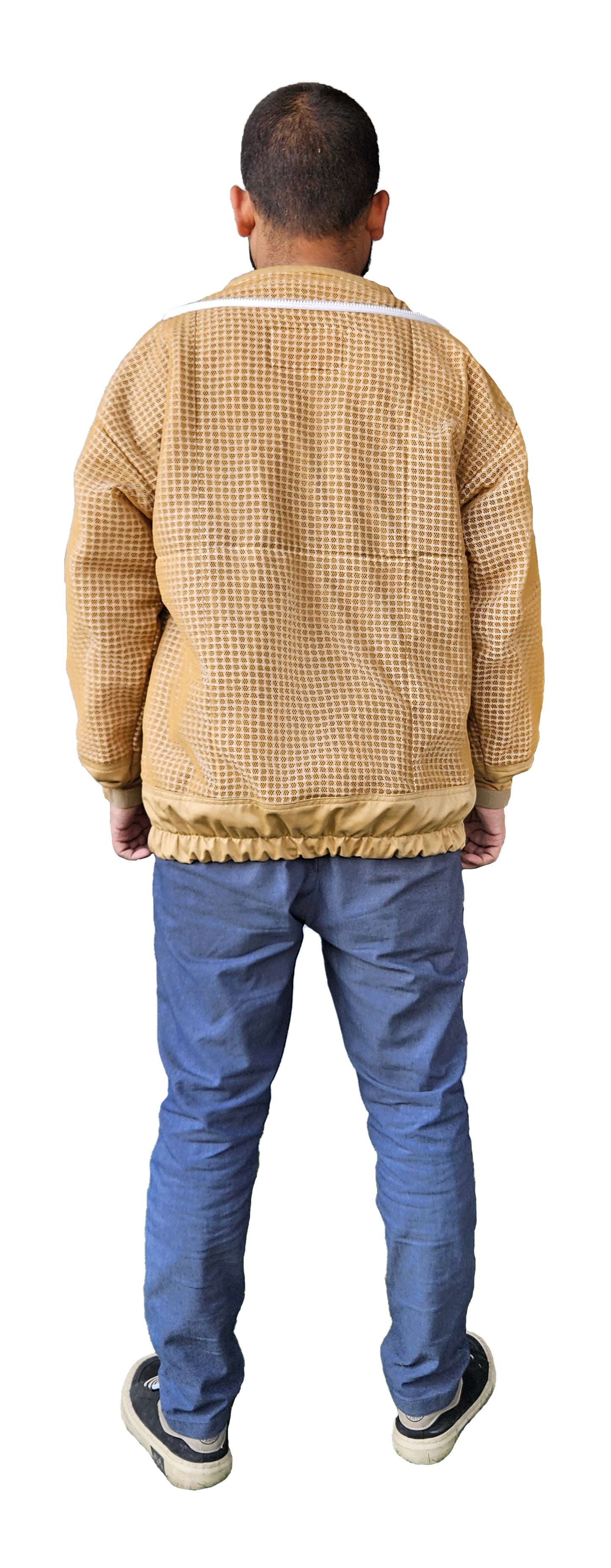 OZ ARMOUR Khaki 3 Layer Mesh Ventilated Beekeeping Jacket With Round Hat Veil