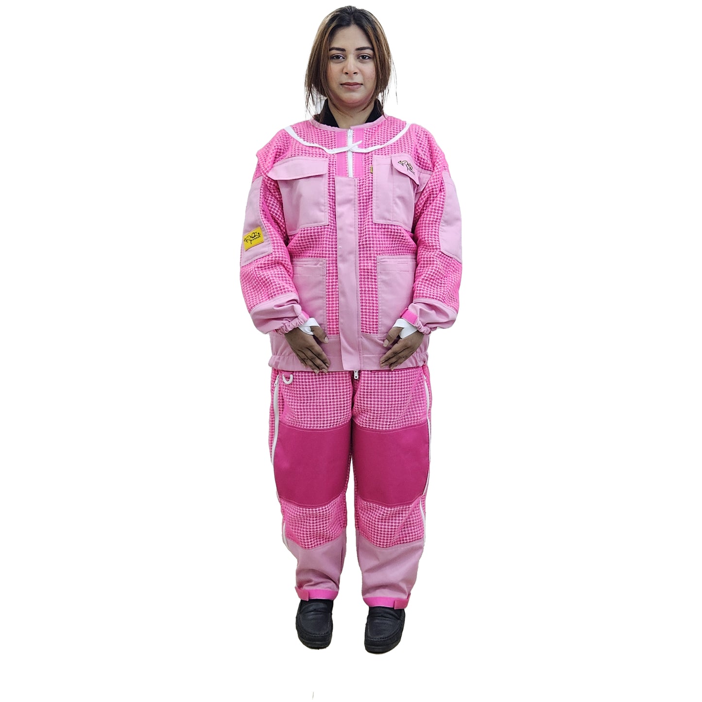Pink Beekeeping Jacket & Trousers Pants Set 3 Layer Mesh Toilet Friendly easy to wear