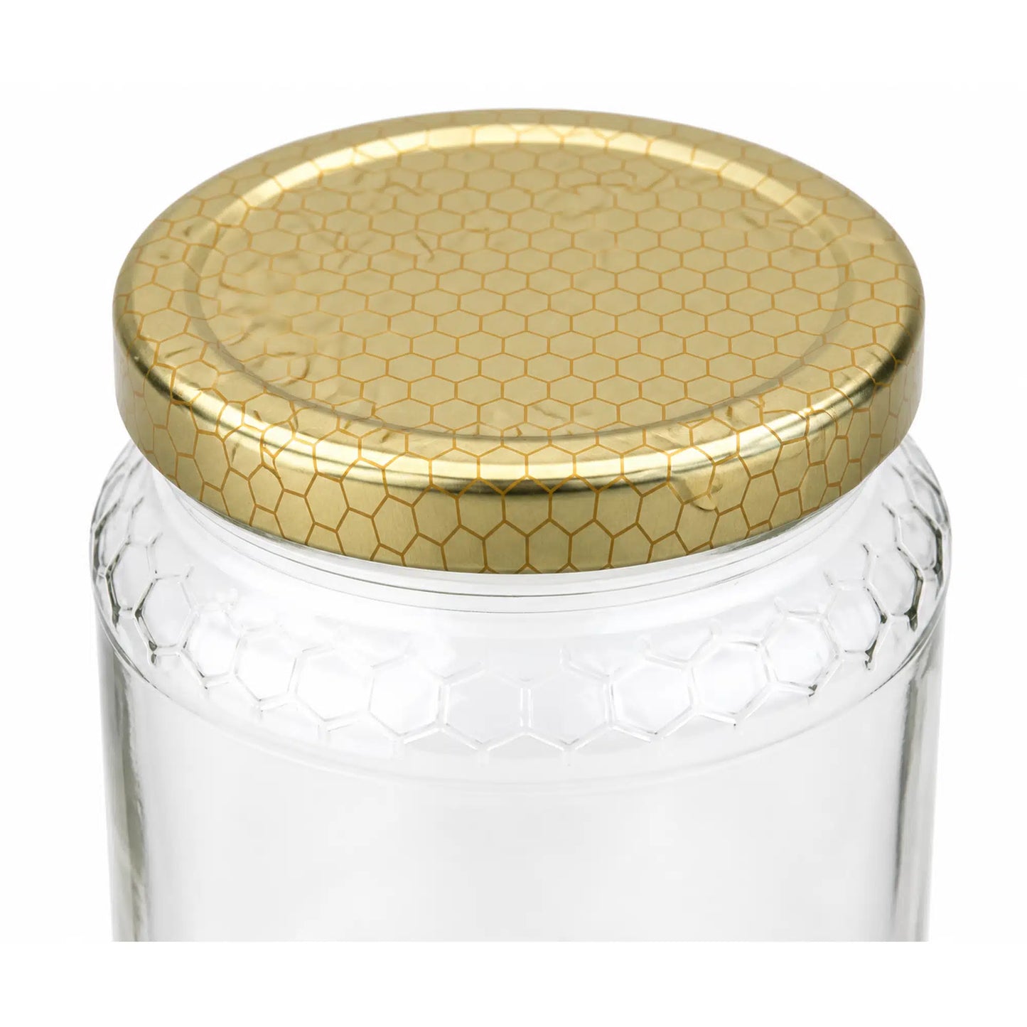 375 ml round glass jars with a unique honeycomb pattern, set of 24, perfect for canning, gifting, and kitchen organization.