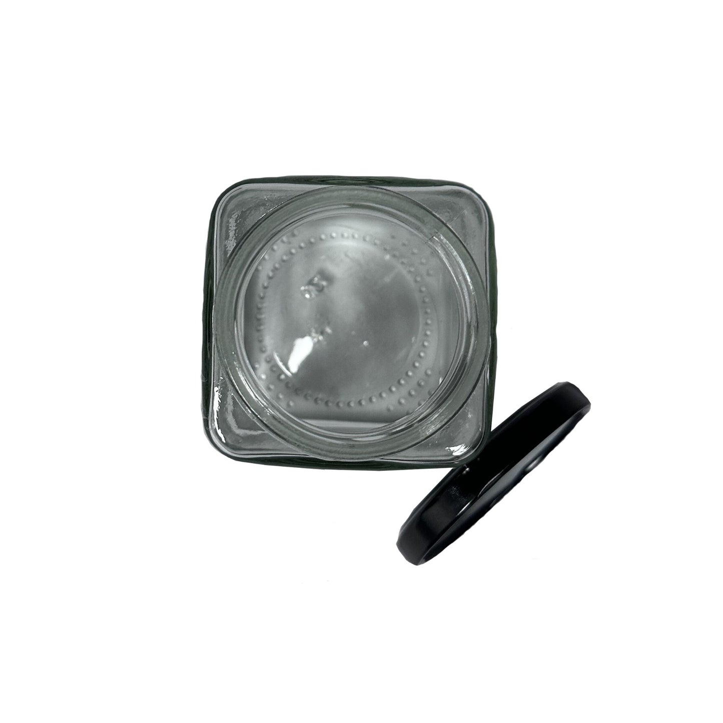 300 ml Square Glass Jars With Black Lids