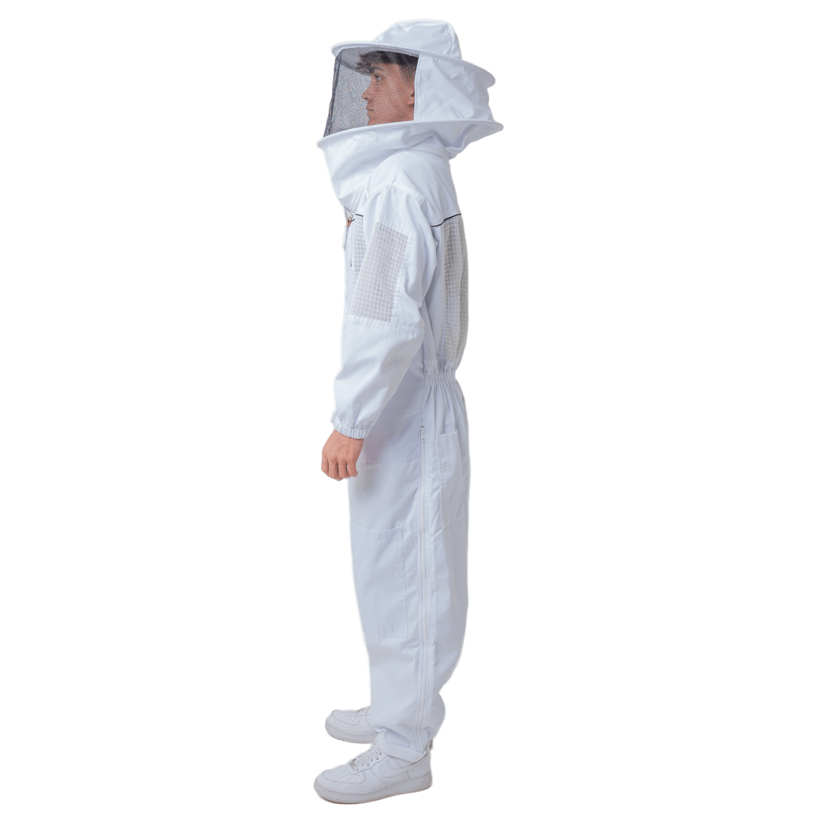 OZ ARMOUR Poly Cotton Semi Ventilated Beekeeping Jacket With Round Hat Veil