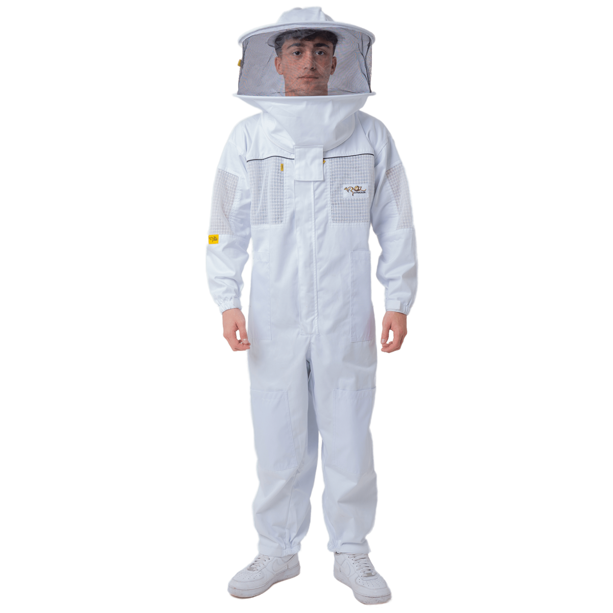 OZ ARMOUR Poly Cotton Semi Ventilated Beekeeping Jacket With Round Hat Veil