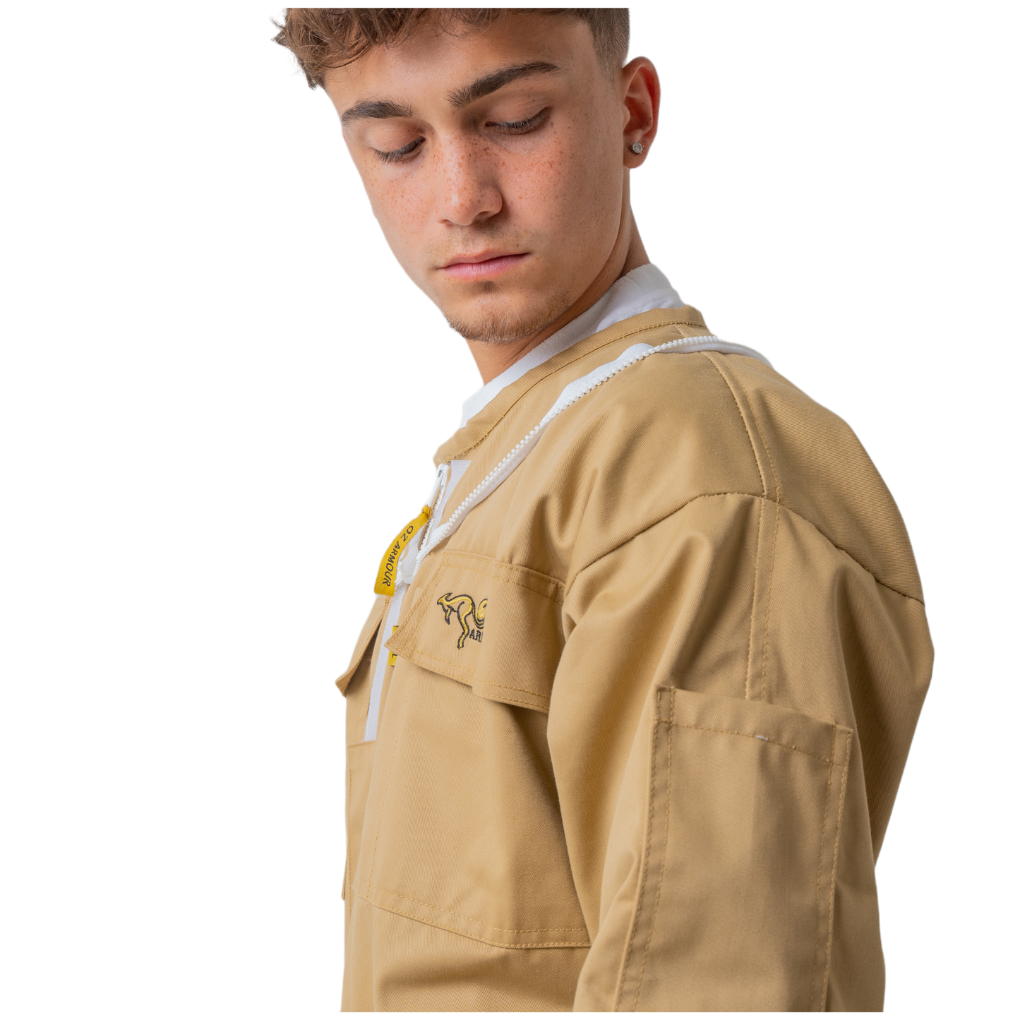 Khaki Poly Cotton Beekeeping Suit Side View