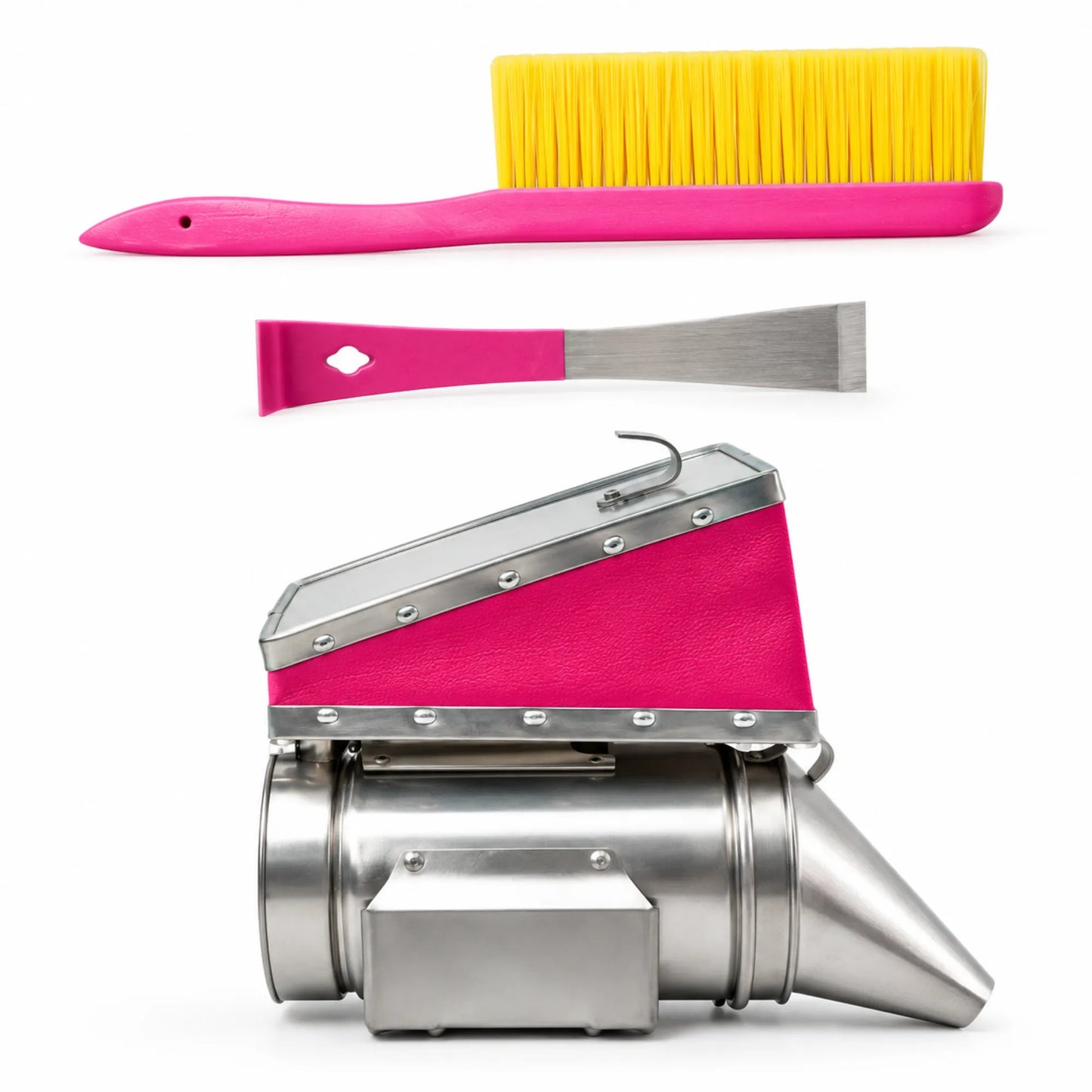 Pink Beekeeping Tools Kit – Smoker, Hive Tool & Bee Brush ( + Free Smoker Fuel )
