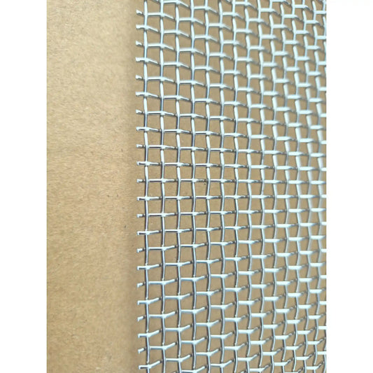 Close-up of stainless steel mesh weave for hive ventilation and beetle control