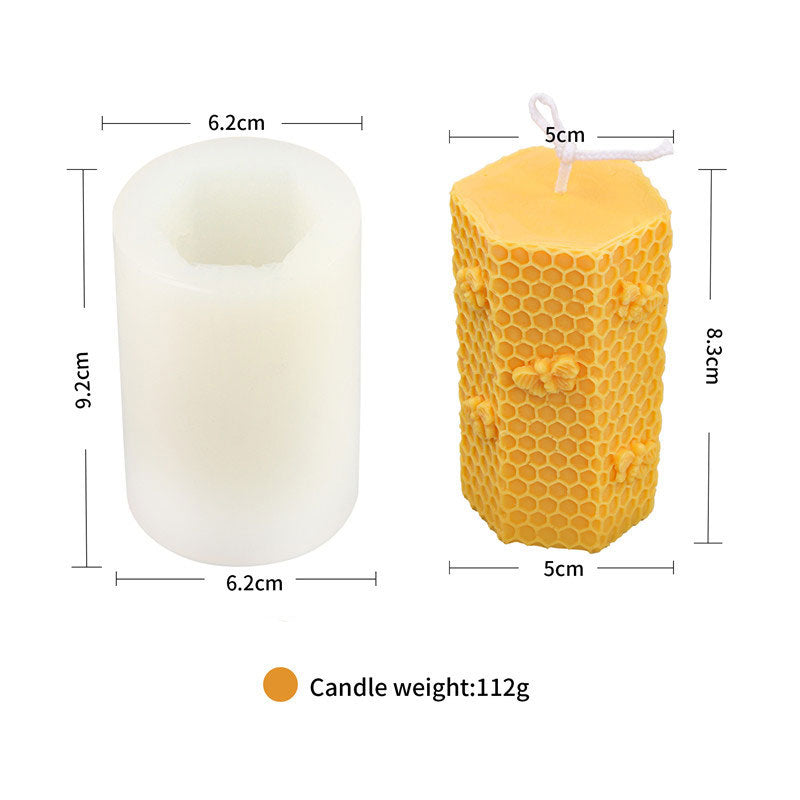 Hexagonal Honeycomb Silicone Candle Mould - Height 9.2 cm