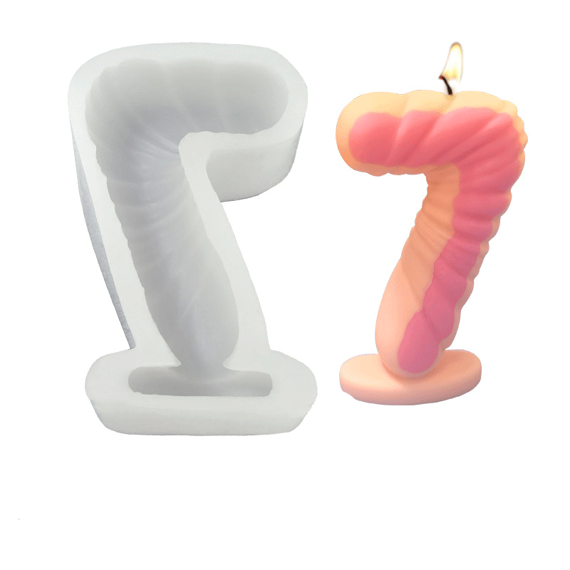 7 Number Digital Silicone Candle Mould - Height 145 mm