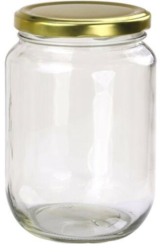 750 ml/1 kg Round Glass Jars Honey Containers Gold Lid