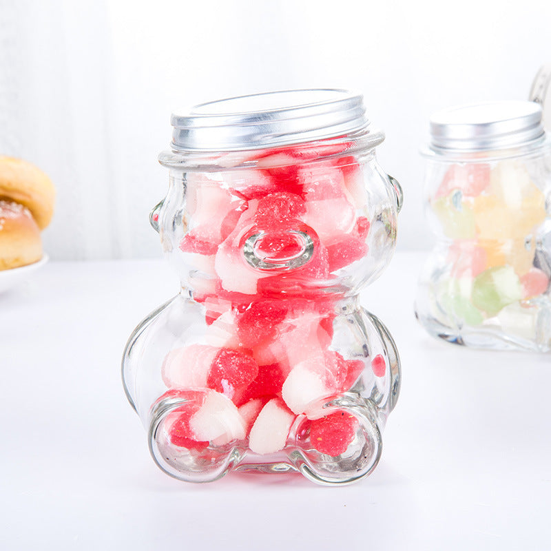 Premium Quality Teddy Bear Glass Jars 160 ML with Hat style Lid