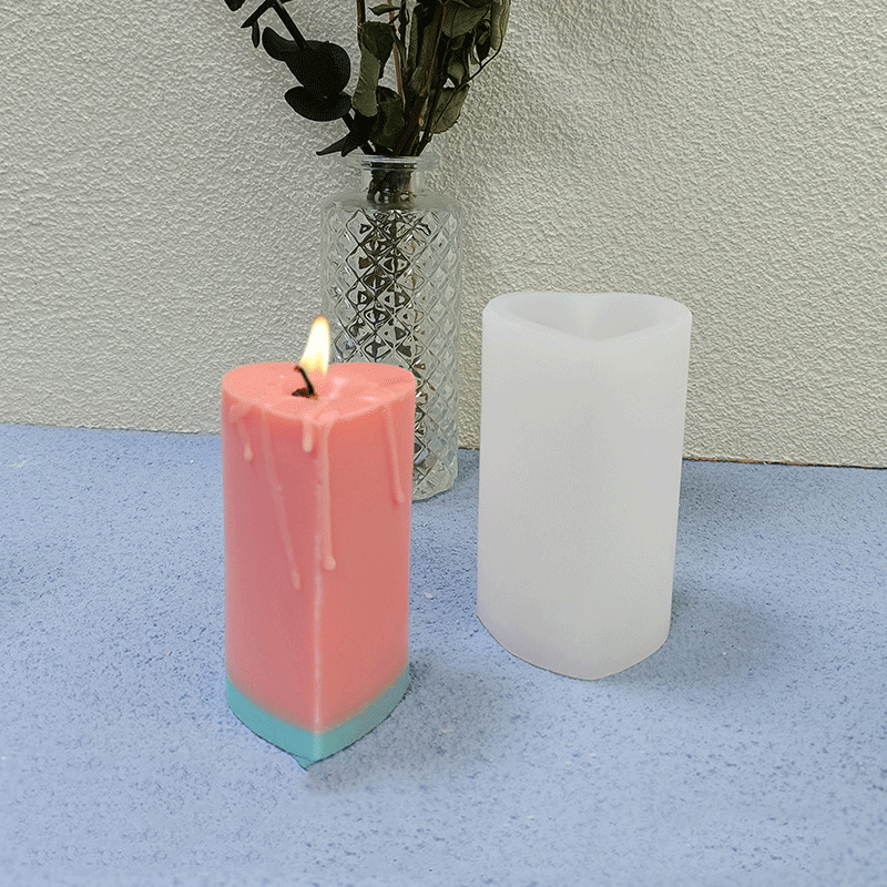 Heart Cylinder Silicone Candle Mould