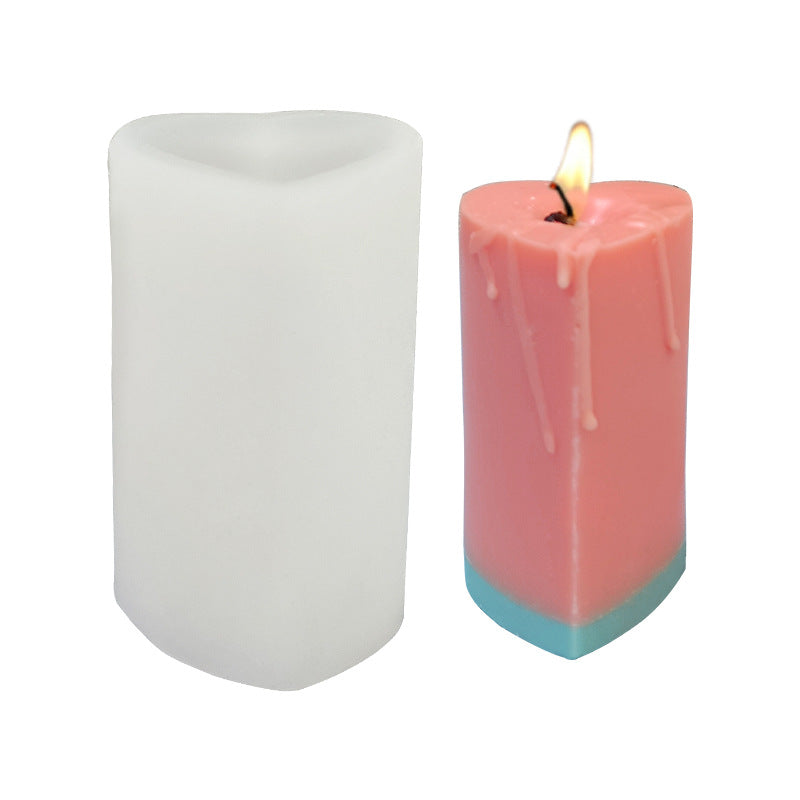 Heart Cylinder Silicone Candle Mould
