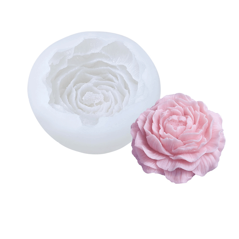 Peony Shape Silicone Candle Mould - Height 42 mm
