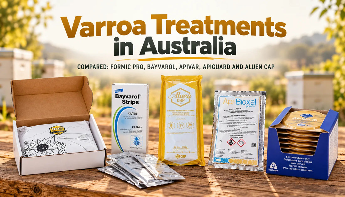 Varroa Treatments Available in Australia Compared: Formic Pro, Bayvarol, Apivar, Apiguard and Aluen CAP
