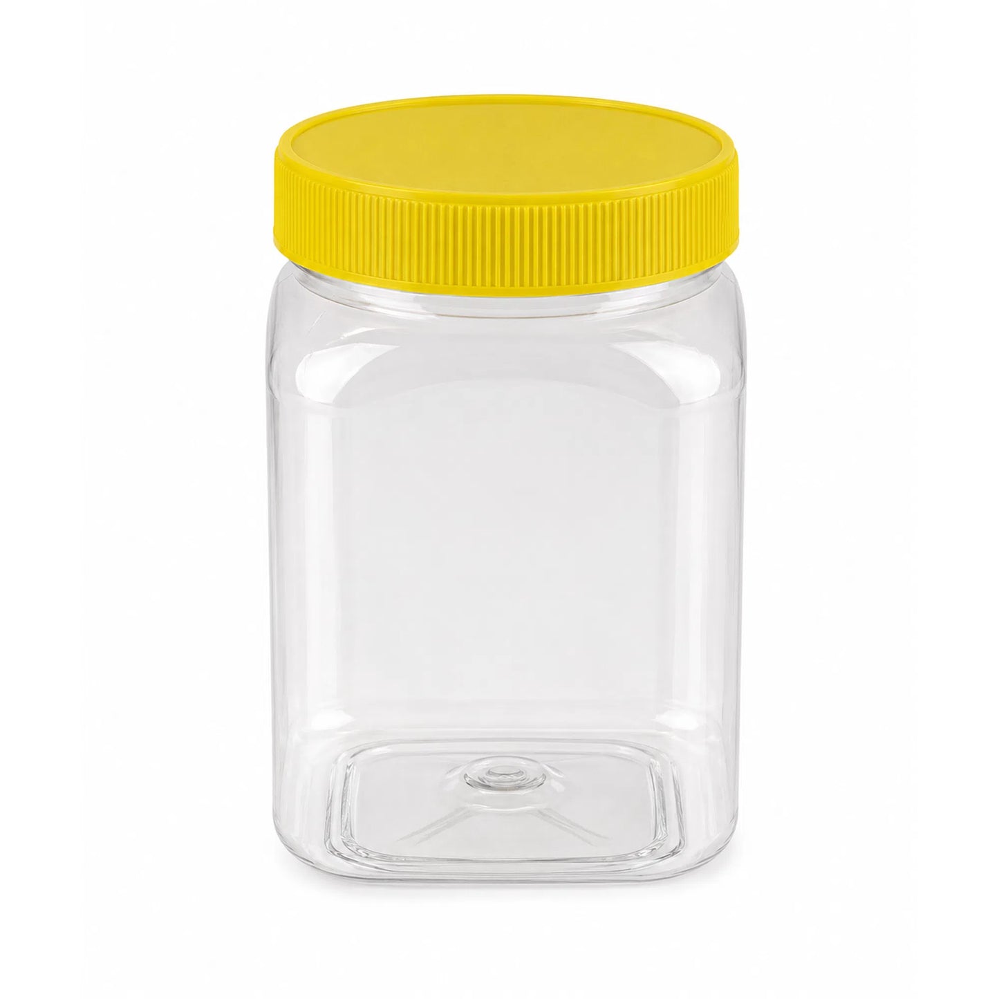 1kg 720ml square PET plastic honey container with yellow lid