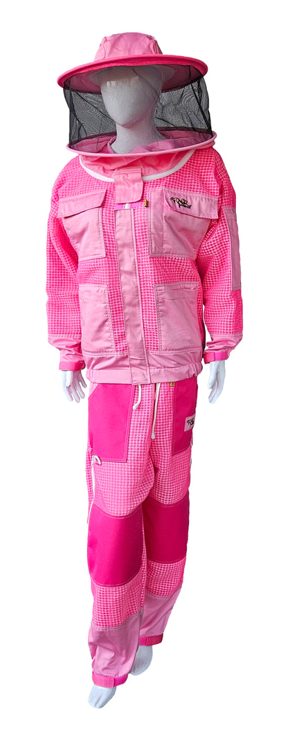 OZ ARMOUR Pink 3 Layer Mesh Ventilated Beekeeping Trousers For Big & Short or Big & Tall
