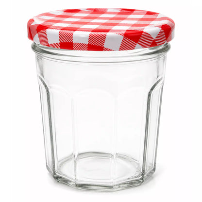 150ml Honey Sample Jars with Red Gingham Lids — Premium Glass Jars for Beekeepers