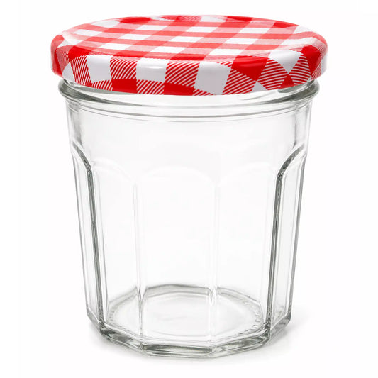 150ml Honey Sample Jars with Red Gingham Lids — Premium Glass Jars for Beekeepers