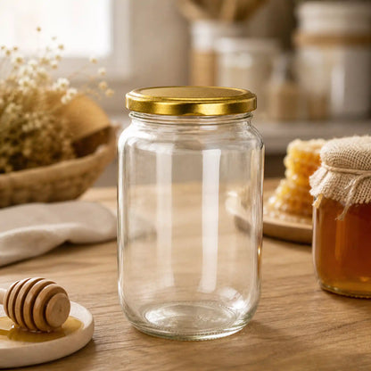 Hexagonal Glass Jars honey