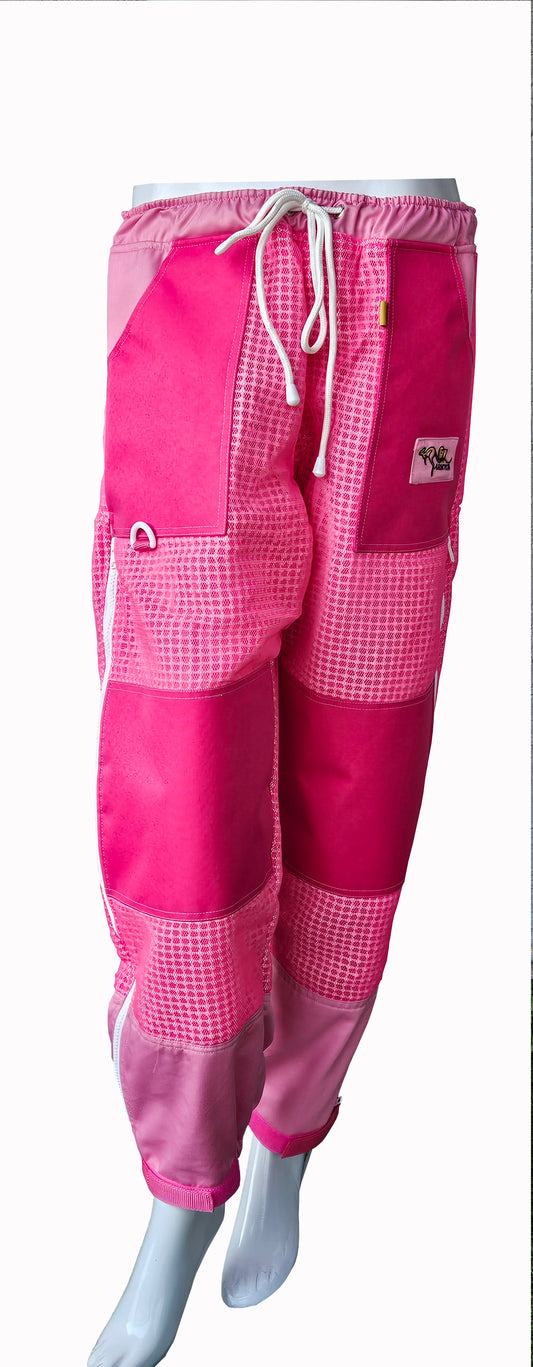 OZ ARMOUR Pink 3 Layer Mesh Ventilated Beekeeping Trousers For Big & Short or Big & Tall