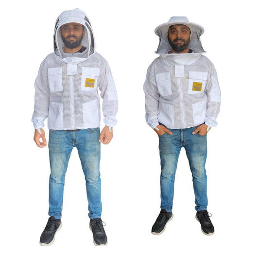 OZ APIARIST 3 Layer Mesh Ventilated Beekeeping Jacket With Your Choice Of Veil