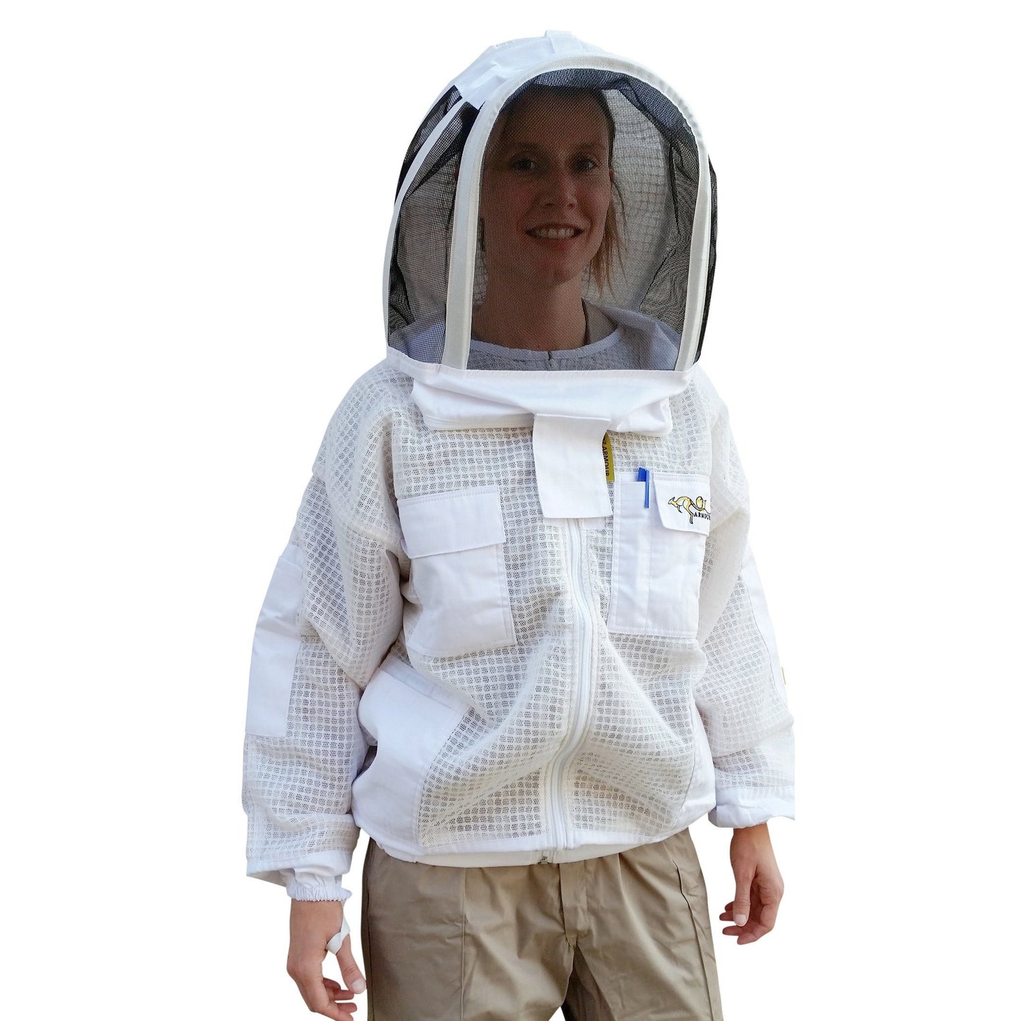 OZ ARMOUR 3 Layer Mesh Ventilated Beekeeping Jacket With Fencing Veil