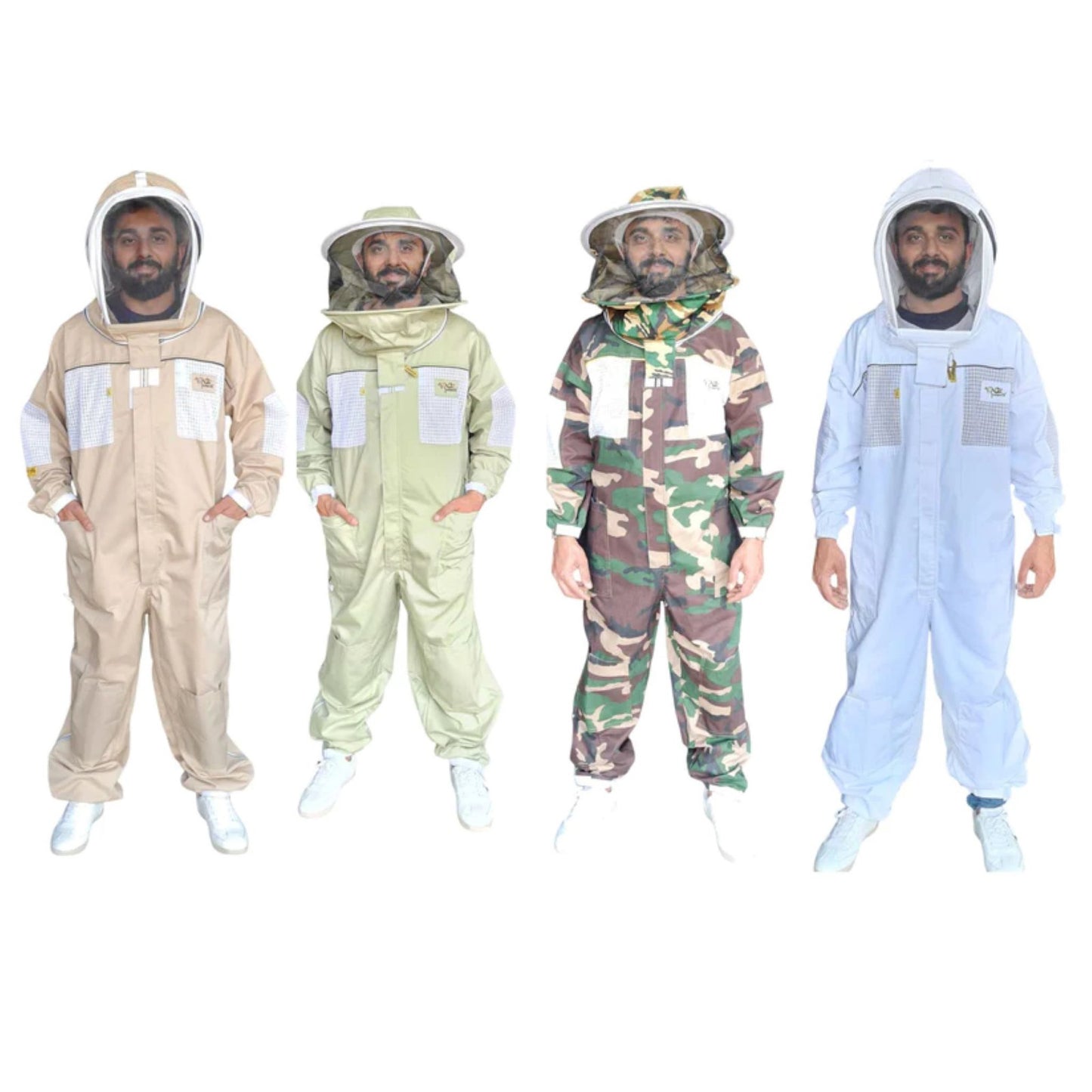 OZ ARMOUR Colored Ventilated Beekeeping Suit With Two Veils Round Hat & Fencing