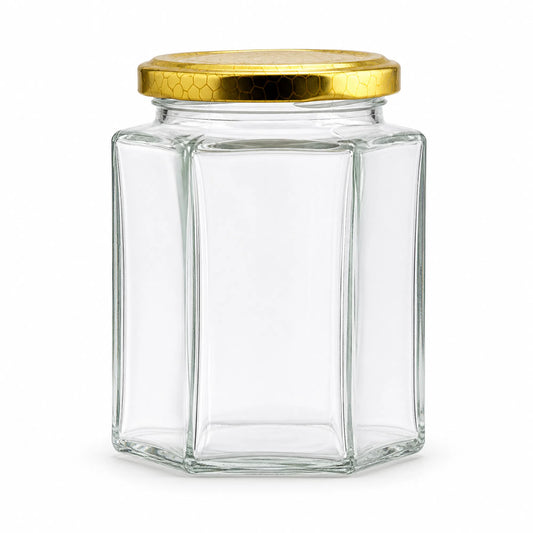 honey Containers with Honeycomb Pattern