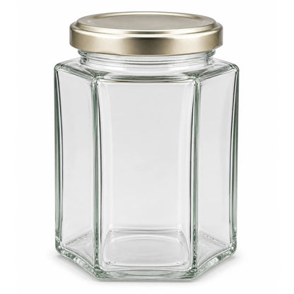 HEXAGONAL GLASS JARS HONEY CONTAINERS
