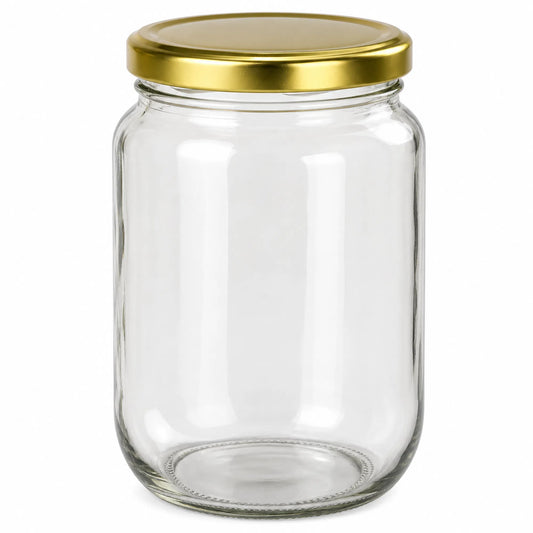 375 ml Round Glass Jars with White/Black/Honeycomb Pattern Lids