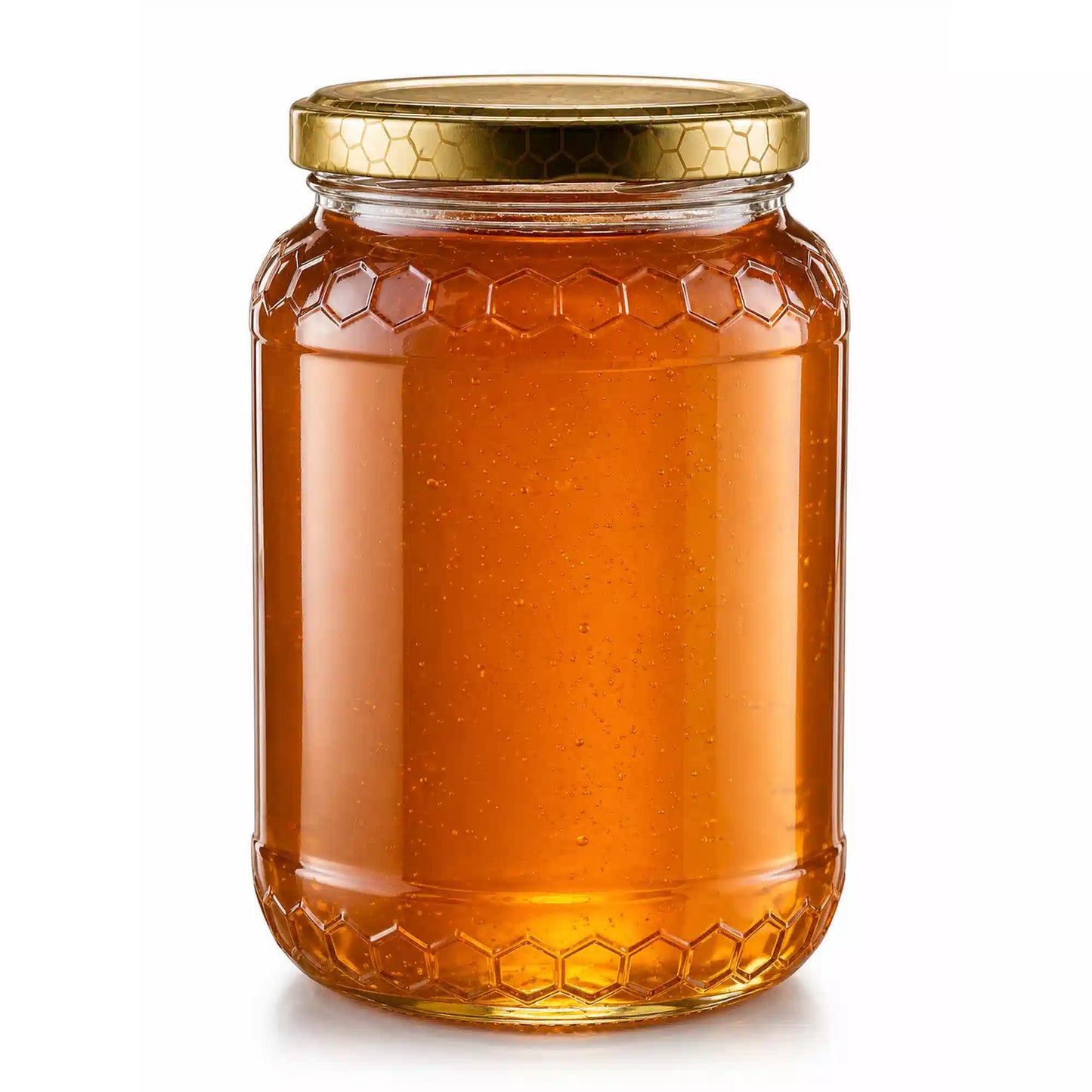 375 ml Round Honeycomb Pattern Glass Jars 24 Pack – Side View