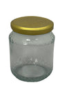 Premium 380ml Round Glass Jar with Honeycomb Pattern