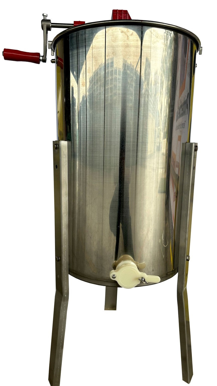 Effortlessly extract honey with our 3-frame manual honey extractor, complete with a convenient honey gate.