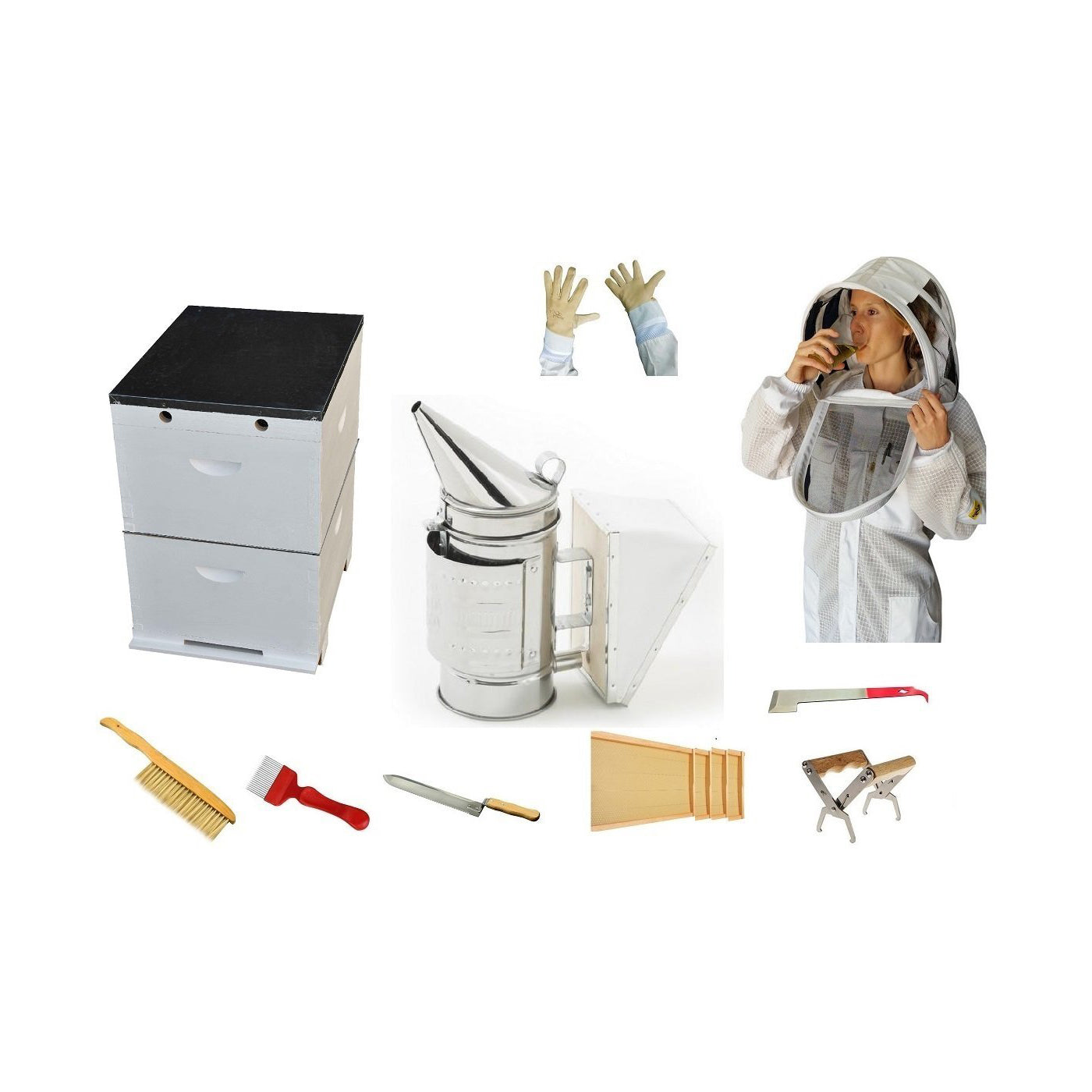 Quick Beekeeping Starter Kit with 3 Layer Mesh SUIT
