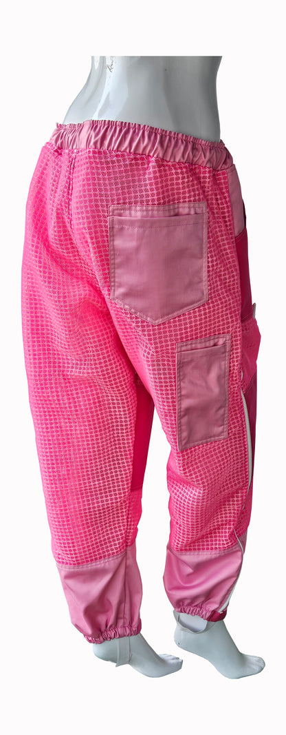 OZ ARMOUR Pink 3 Layer Mesh Ventilated Beekeeping Trousers For Big & Short or Big & Tall