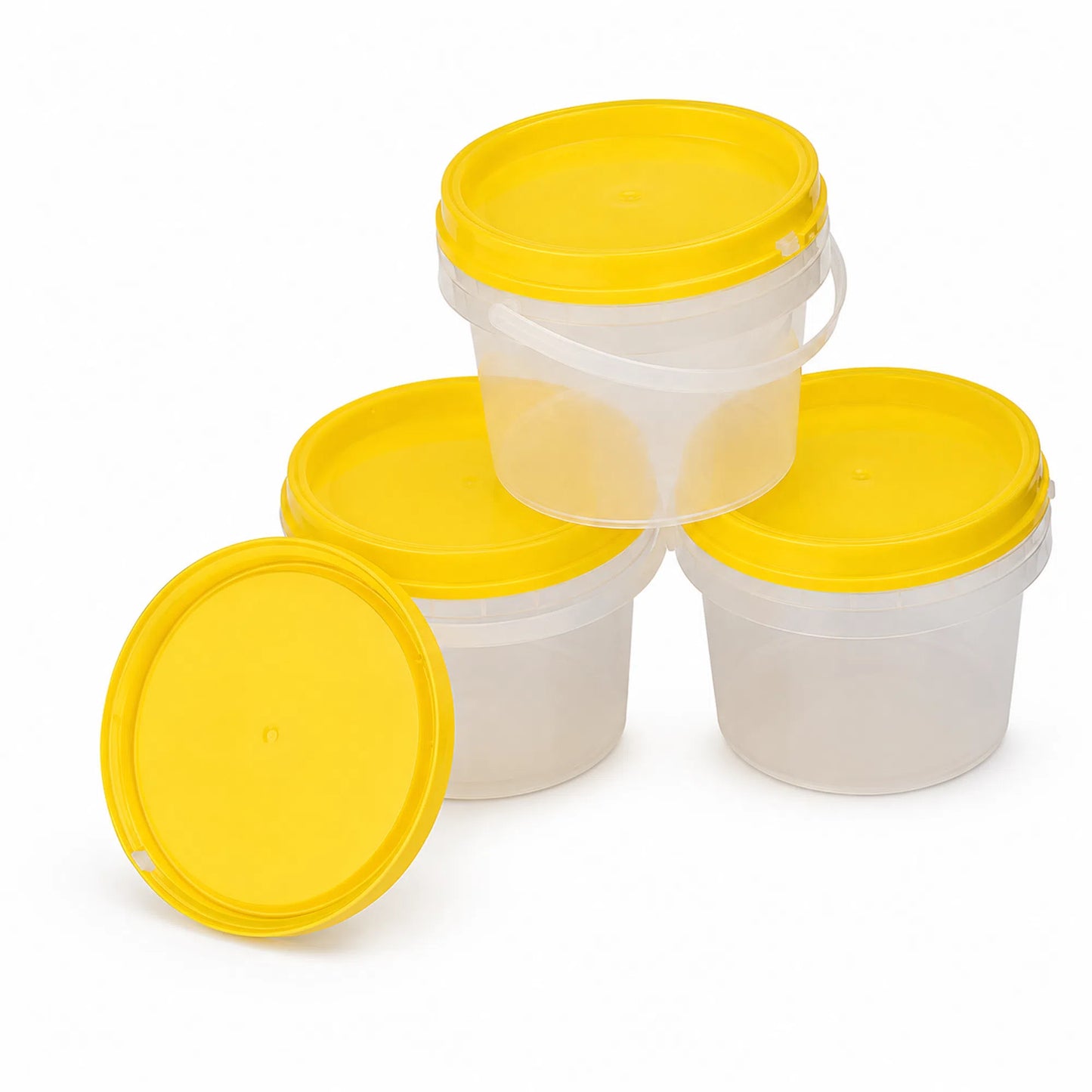 500 Grams Tamper Evident Honey bucket /Containers PET with yellow lids