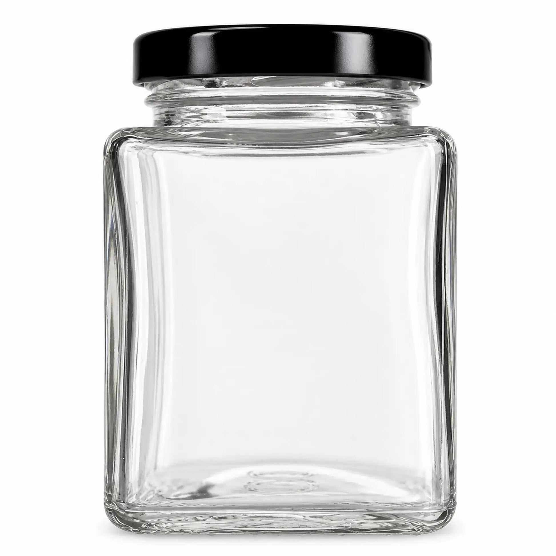 500 ml Square Glass Jars Honey Containers Black QTY 9