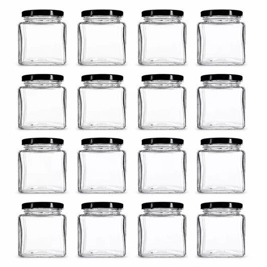 50ml Honey Sample Glass Jar for Tastings and Gifts With Black & Gold Lids