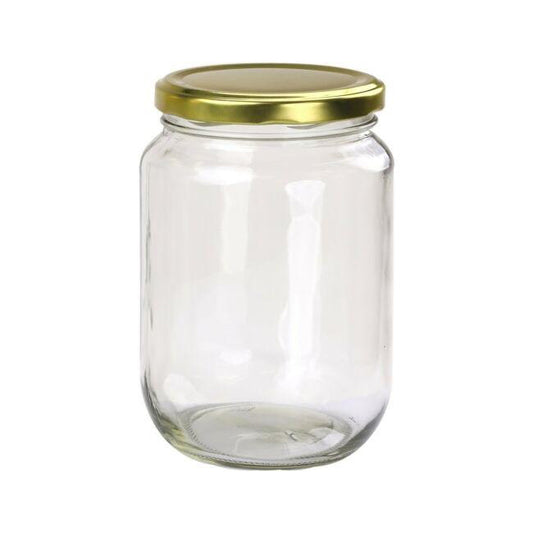 750 ml/1 kg Round Glass Jars Honey Containers Gold Lid
