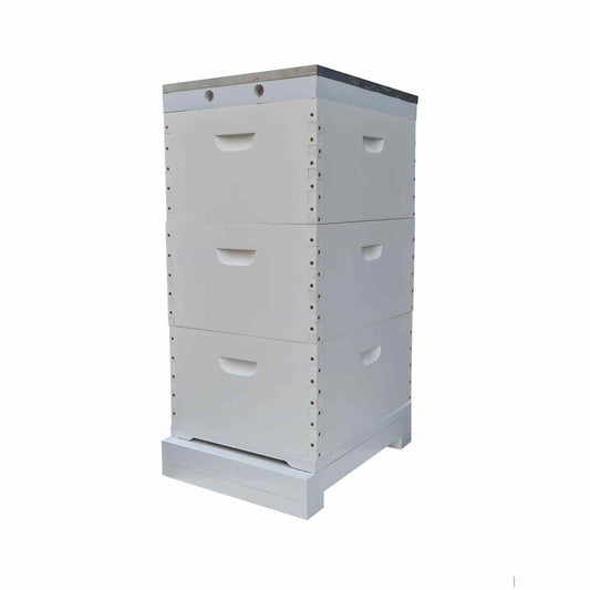 Three Levels Assembled & Painted Beehive With Mesh Bottom Board