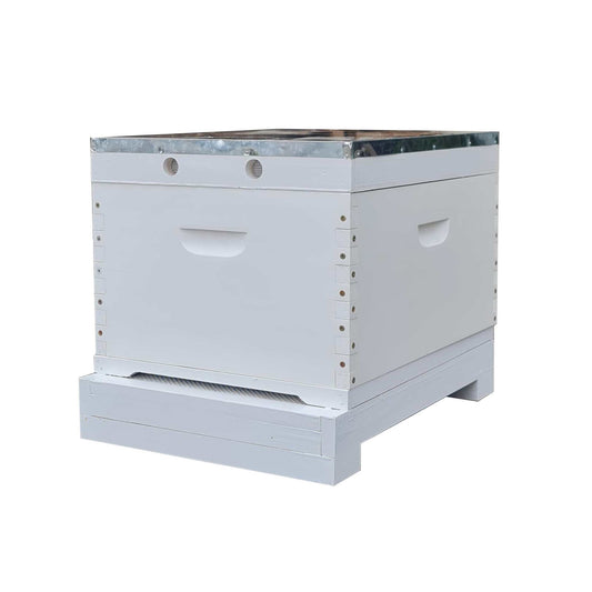 OZ ARMOUR Assembled & Painted Beehive Brood Box Single Box with Mesh Bottom Board
