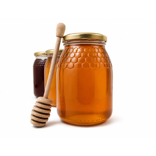 746 ML/1 Kg Round Honeycomb pattern Glass Jars