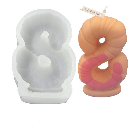 8 Number Digital Silicone Candle Mould 
