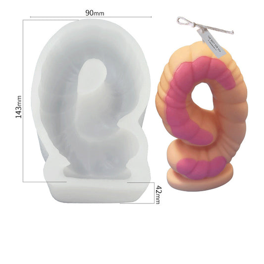 9 Number Digital Silicone Candle Mould - Height 143 mm measurements