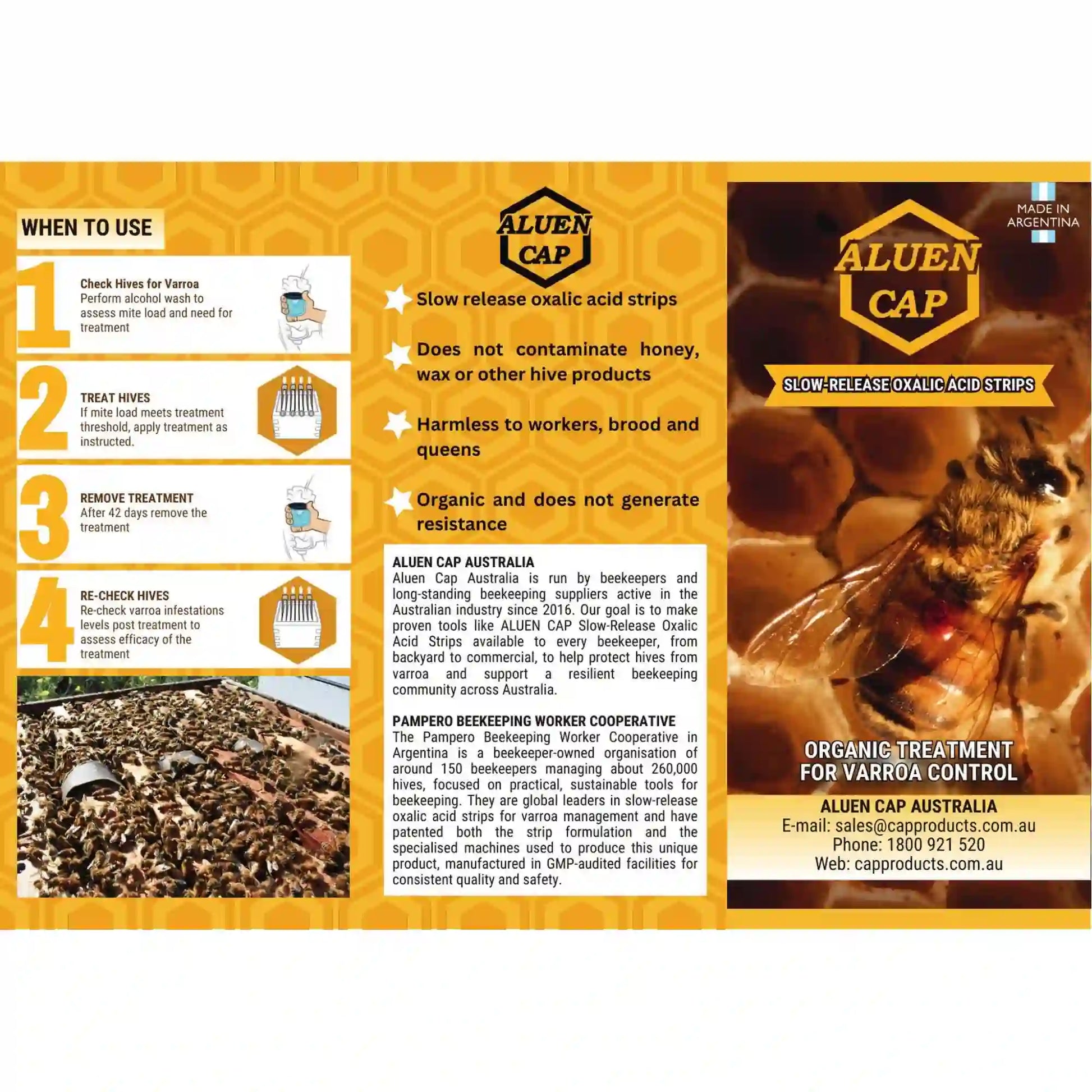 Aluen CAP oxalic acid strips usage instructions and product details