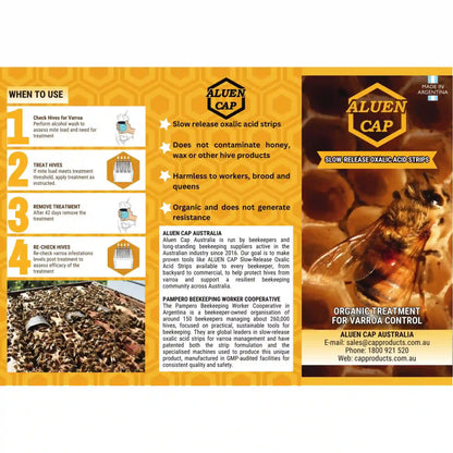 Aluen CAP oxalic acid strips usage instructions and product details