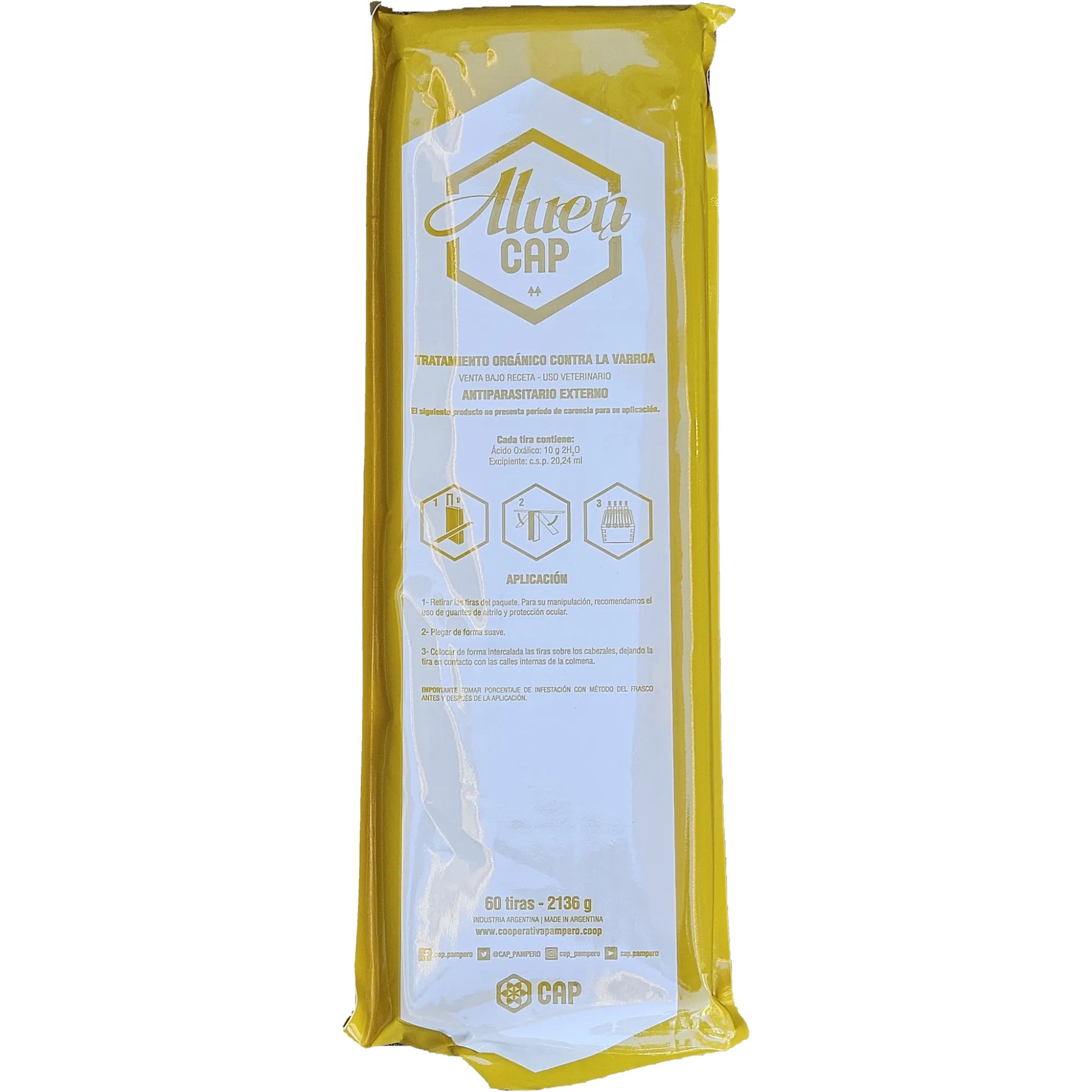 Aluen CAP oxalic acid strips pack for varroa mite treatment in beehives