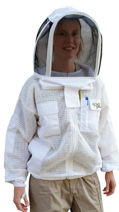 Mesh Ventllated Beekeeping Jacket With Fencing Veil