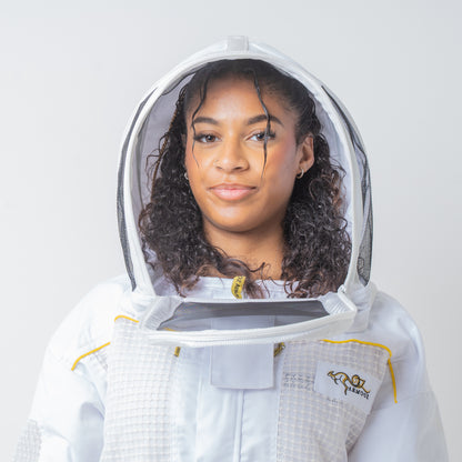 OZ ARMOUR Poly Cotton Semi Ventilated Beekeeping Jacket With Fencing Veil